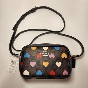 Coach Multicolor Heart Print Crossbody Bag
